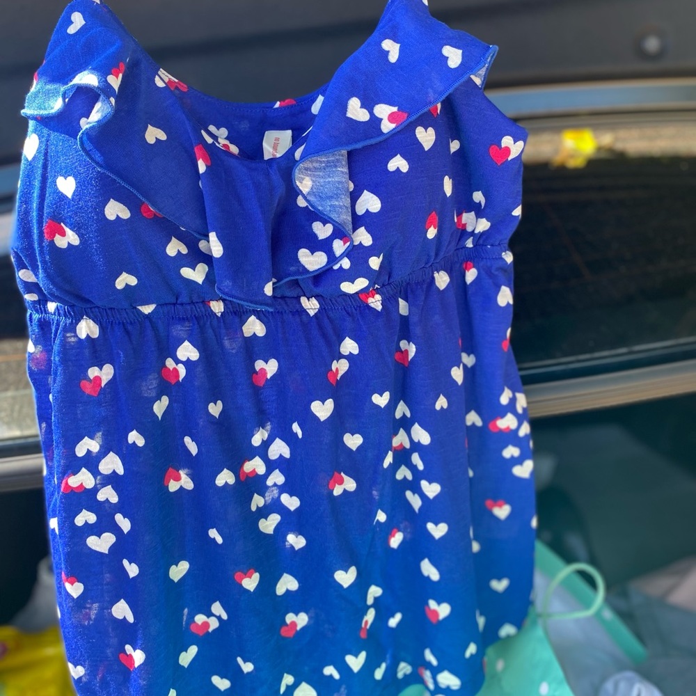 Cute blue Spaghetti strap with hearts.